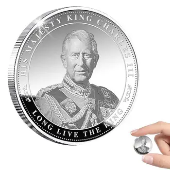 Монети на крал Карл III Сувенири на Негово Величество 3D плакет С Релефни Крал на Англия са подбрани Монета Паметник