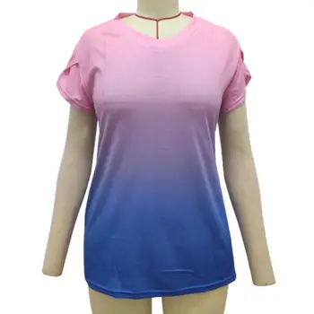 Дамска лятна тениска с ръкав-листче, на женската риза, удобен женски летен топ