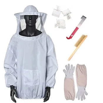 Инструменти за пчеларството Дишаща костюм за пчеларството, с шапка и ръкавици, устойчиви на пчелите гащеризон