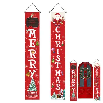 Коледни готовите банери, добре дошли знак, Дръж банер, декорация на хартата, Весел Коледен врата банер във формата на снежен за кухня на закрито