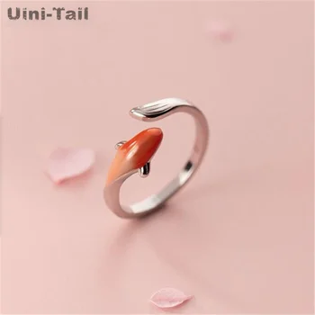 Uini-Tail нов дизайн, топла разпродажба, Тибетское сребро 925 проба, класическо изкуство, благоприятно отворен пръстен с кои, благоприятно на транзитно пръстен в китайски стил