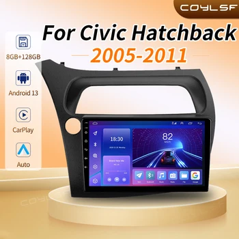 За Honda Civic Хетчбек 2006-2011 Android 13 Автомагнитола Мултимедия и Видео Навигация 2 Din Стерео високоговорител на устройството Carplay